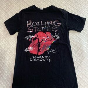 Rolling Stones Hackey Diamonds Tour T Shirt Band Tee Size Medium Black